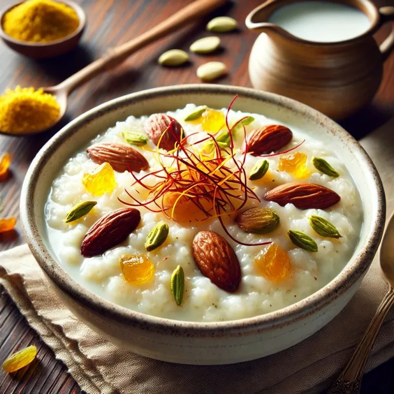 #RicePudding #DessertRecipe #HealthyDesserts #Saffron #Nuts #ComfortFood”